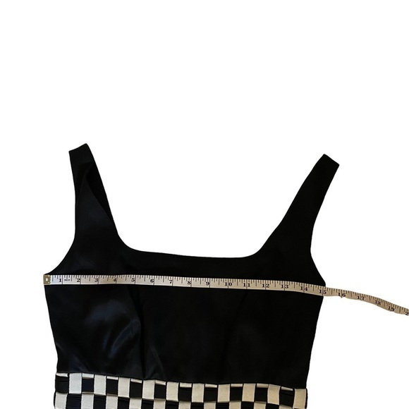 Issa London DDS 304 Black Silk Woven Checkerboard Dress UK 10 - Picture 8 of 10